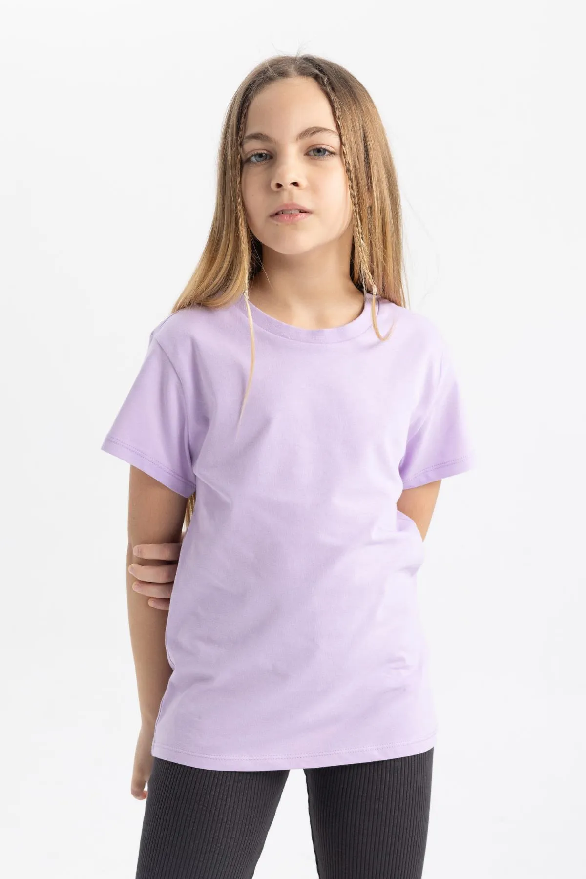 DeFacto  Mädchen-Basic-Kurzarm-T-Shirt Z7718a624sm