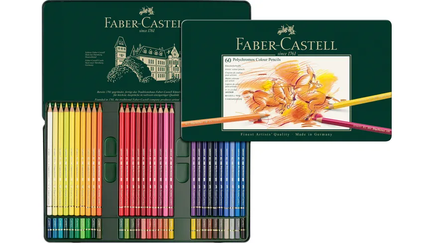 FABER-CASTELL Farbstift Polychromos 60er Metalletui