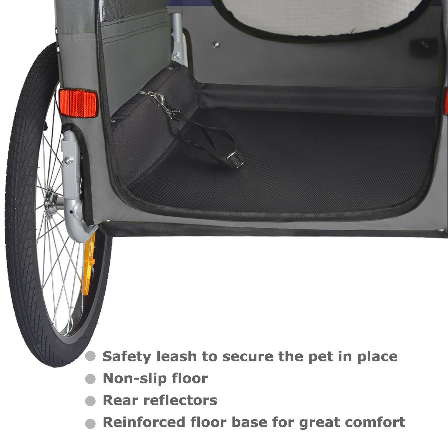 TIGGO Fahrradkinderanhänger DOGGYHUT® MEDIUM Hundefahrradanhänger Hundeanhänger Fahrradanhänger, Verstellbare Sicherheitsleine