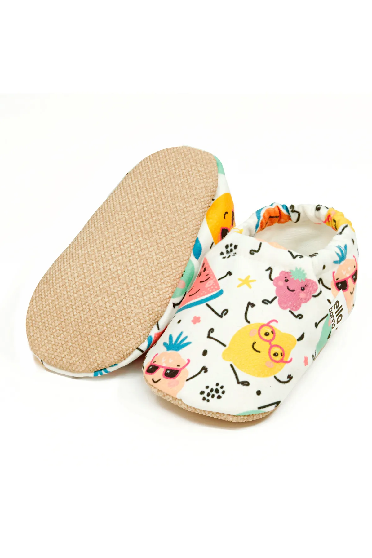 Ella Bonna  Rutschfeste Sohle, fröhliche Früchte, Babyschuhe, Heimstiefel, Hausschuhe, Kinderzimmerschuhe, Hausschuhe