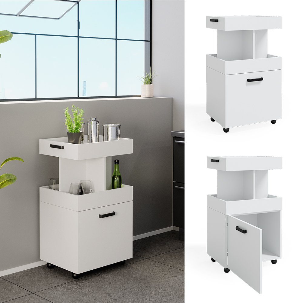 Vicco Barschrank Hausbar Minibar Getränkebar Kamber Weiß