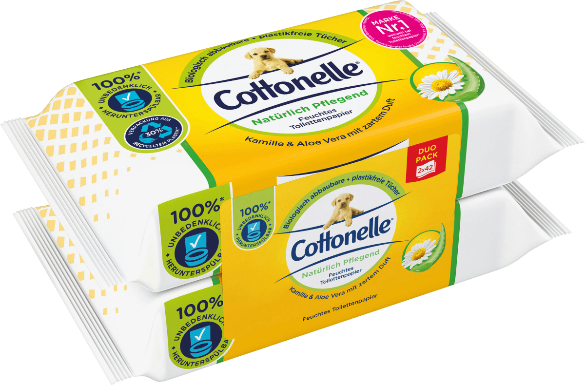 Feuchtes Toilettenpapier Natürlich Pflegend (2x42 St), 84 St