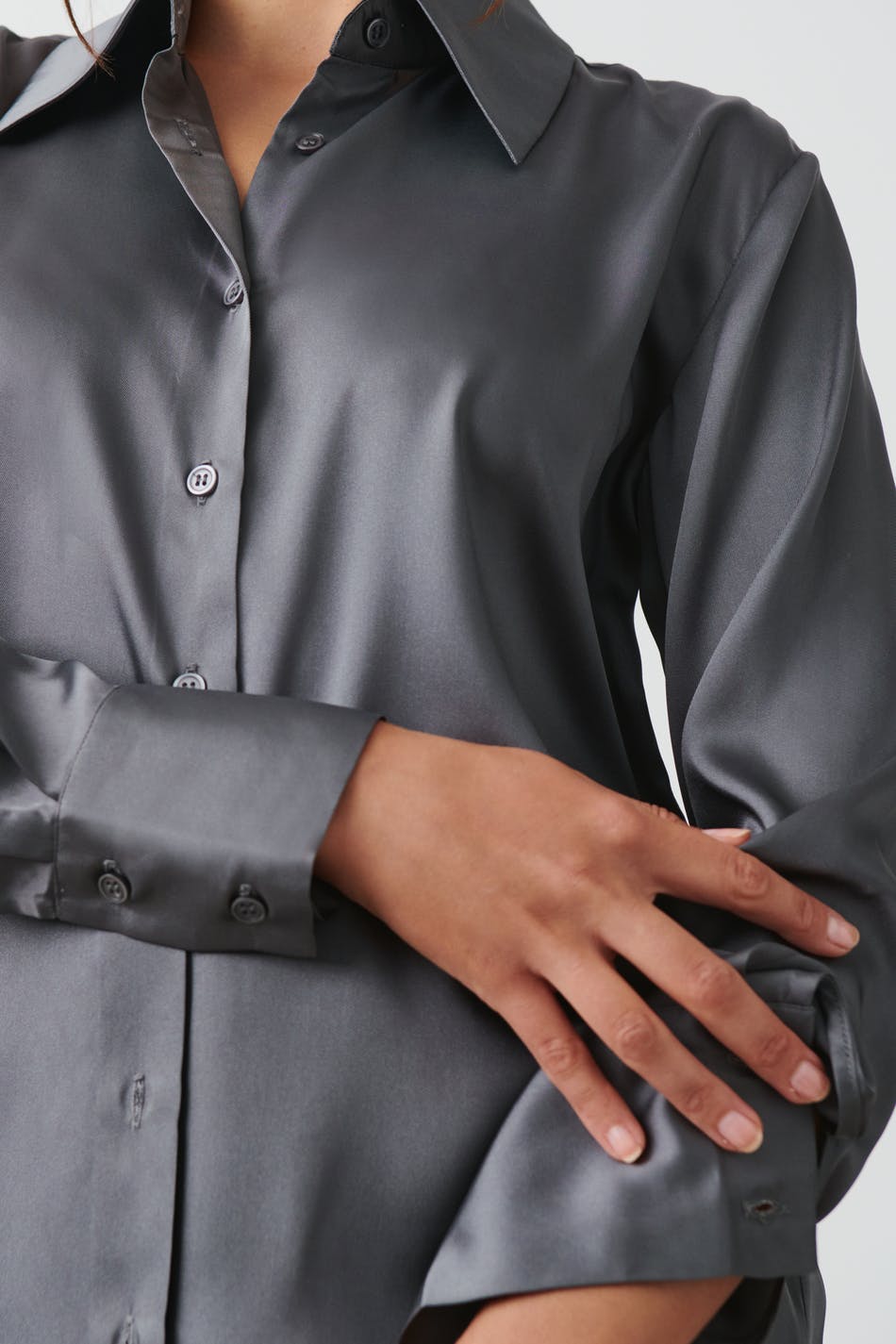 Oversized satin shirt