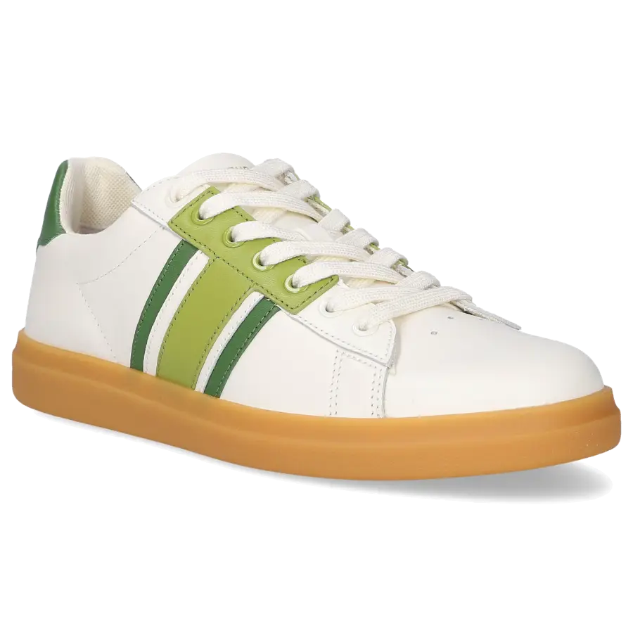 Tory Burch - Sneaker low HOWELL T Kalbsleder Logo grün - weiß