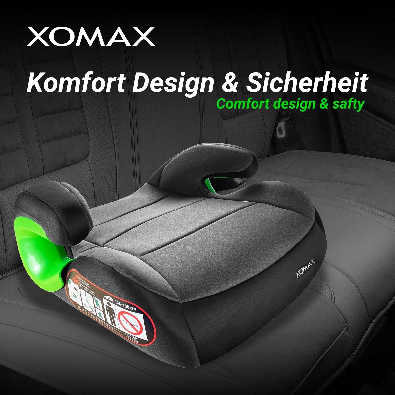 XOMAX Autokindersitz Alvaro, bis: 12, ab: 15 kg, bis: 36 kg, (Alvaro), mit ISOFIX für Gruppe 2/3 mit bequemen Armlehnen und ECE 8 Zeichen