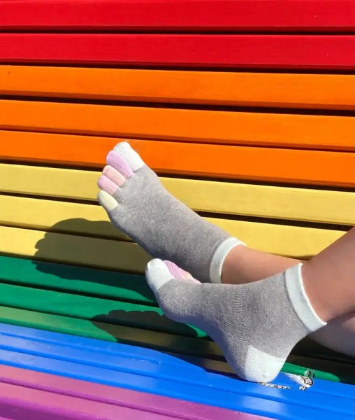Knitido ~ Rainbow Kurzsocke ~ Marshmallow Clouds
