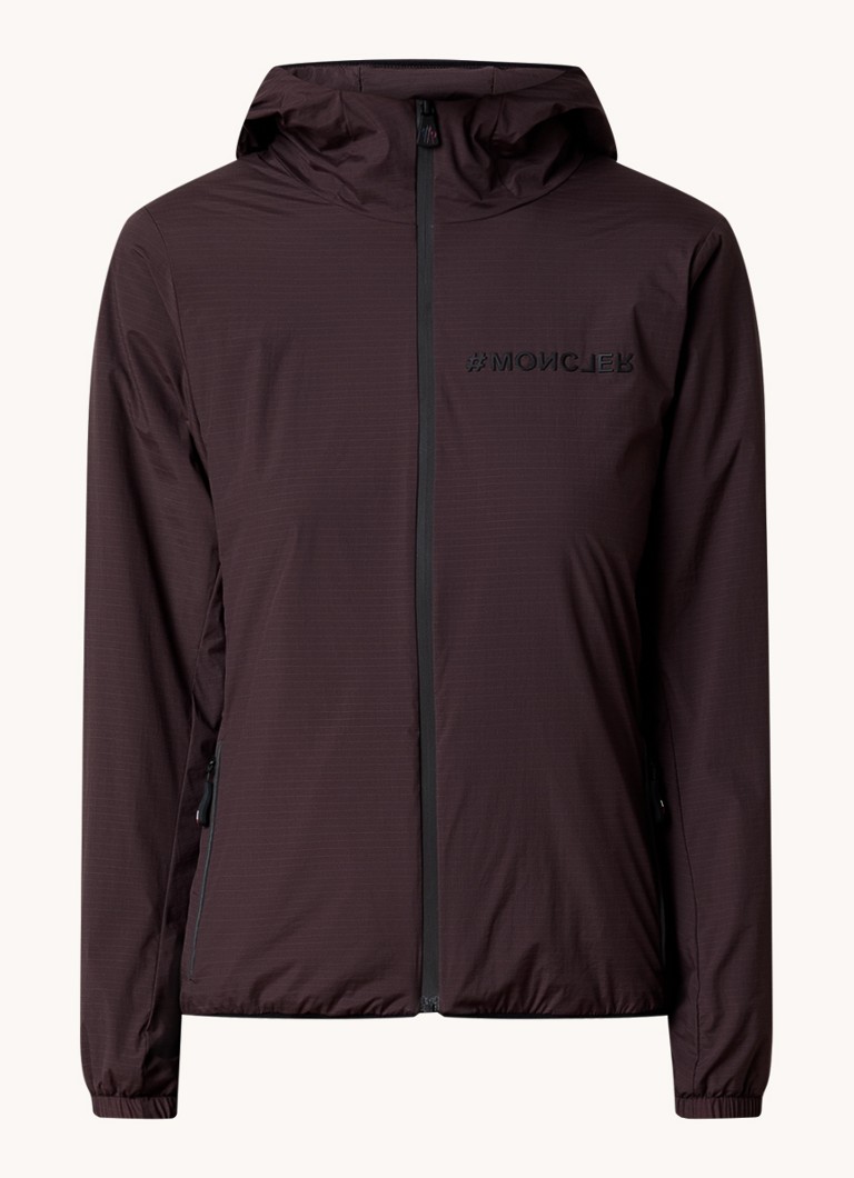 Giacca softshell Moncler Mietres con cappuccio e logo