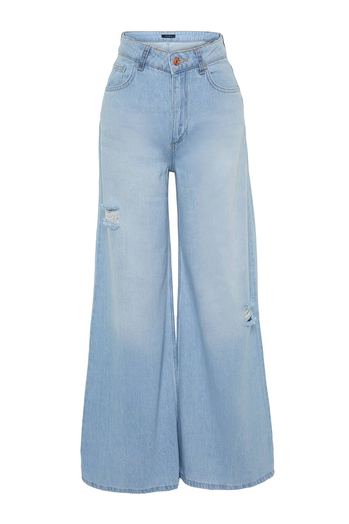Trendyol Collection  Blau Extra Weit Normale Taille Hohe Taille Weites Bein TWOSS23JE00290