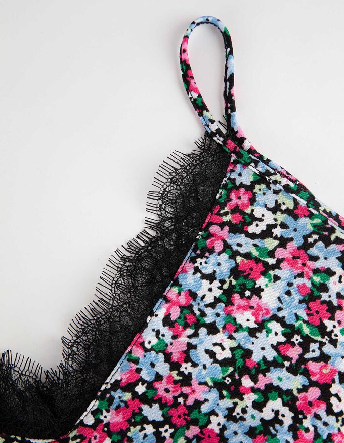 Damen Top - Spitzenbesatz
