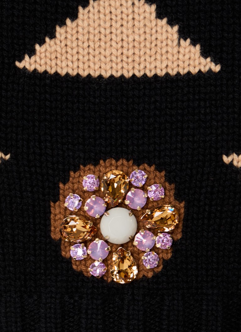 Hrubo pletený sveter bez rukávov MaxMara Baby zo zmesi kašmíru s kamienkami