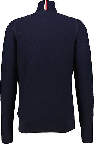 TOMMY HILFIGER Herren Rollkragenpullover RECTANGULAR STRUCTURE Strickpullover aus BIO-Baumwolle