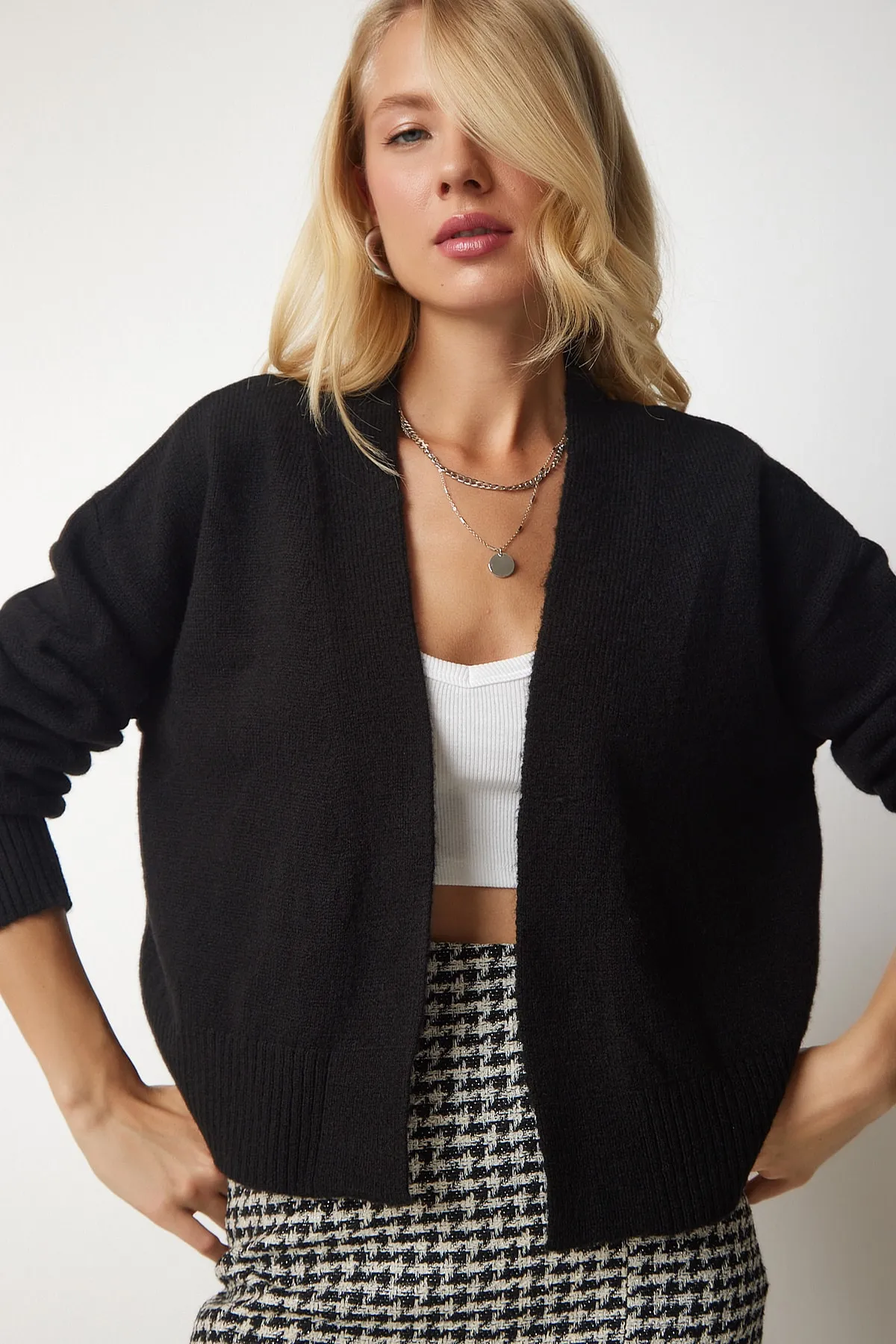 Happiness İstanbul  Strickjacke - Schwarz - Relaxed Fit