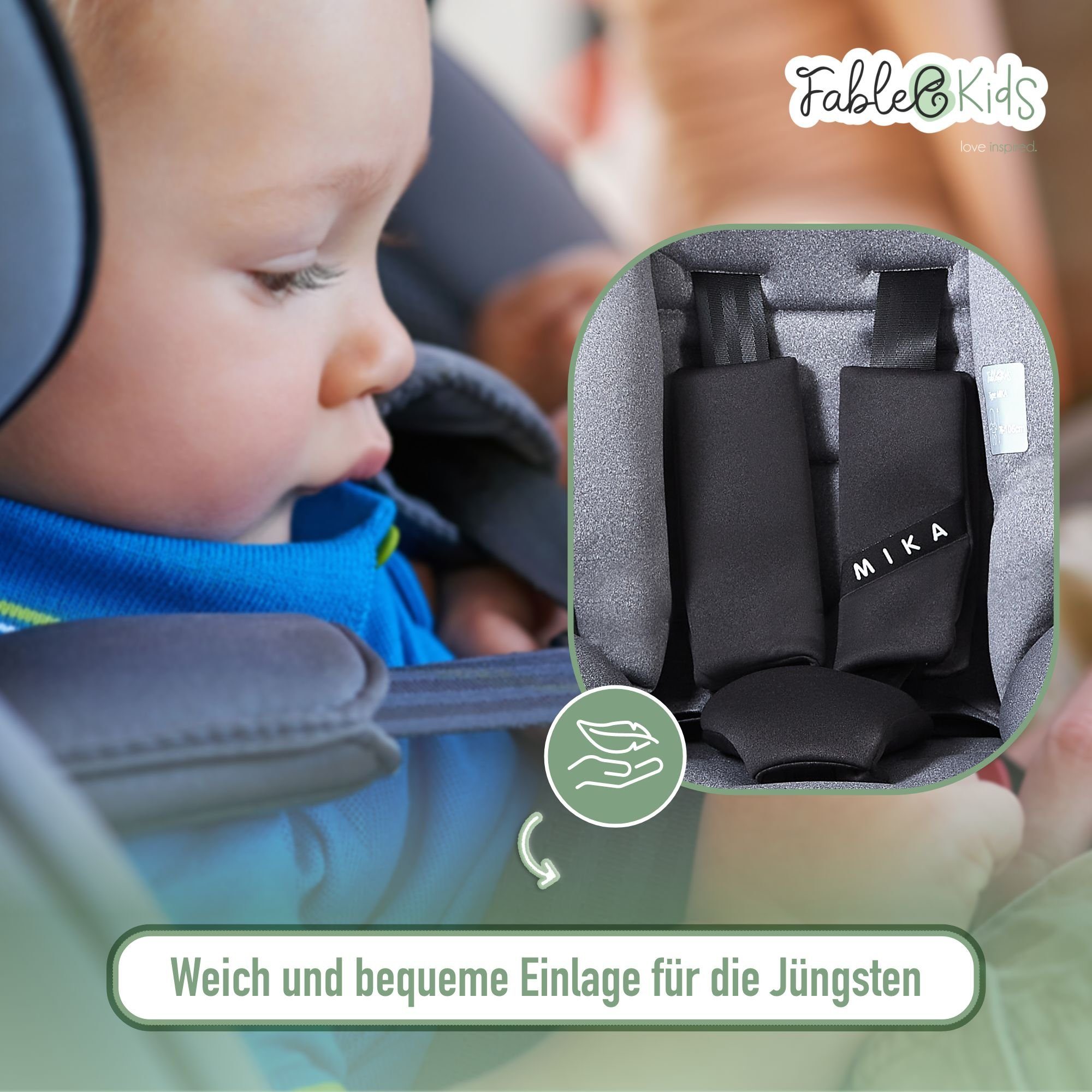 FableKids Autokindersitz Kinderautositz Kindersitz Körpergröße von 76-150 cm ECE R129/03, ab: 15 Monaten, bis: 12 Jahre, ab: 9,00 kg, bis: 36,00 kg, Vorwärtsgerichtet
