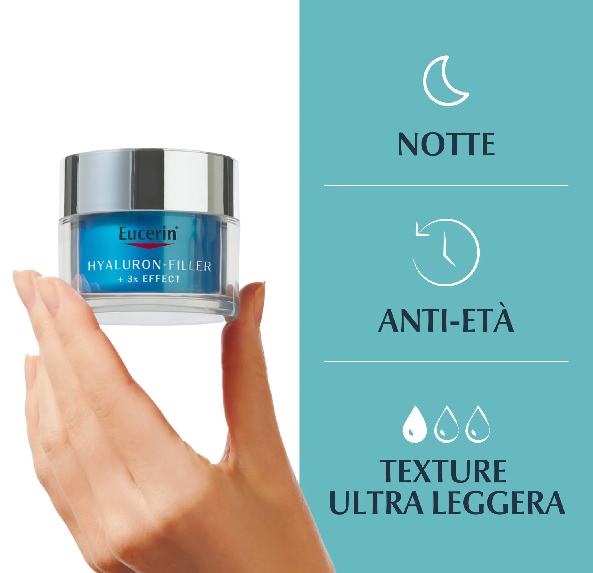 Hyaluron-Filler Hyaluron-Filler + 3x Effect Booster Moisturizing Night - Nawilżający zabieg na noc na twarz, Zabieg na noc na pierwsze oznaki