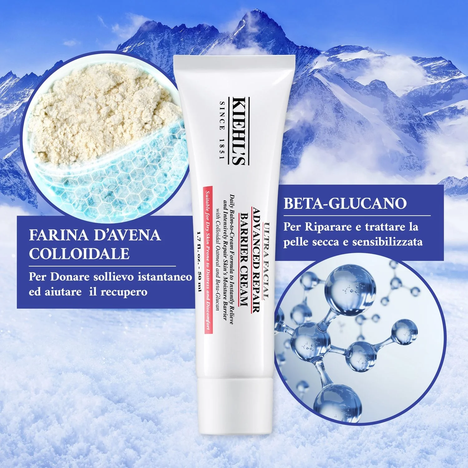 Ultra Facial Advanced Repair Barrier Cream - Reparerende behandling, 24-timers fugtgivende ansigtsbehandling, 24-timers lindrende ansigtsbehandling