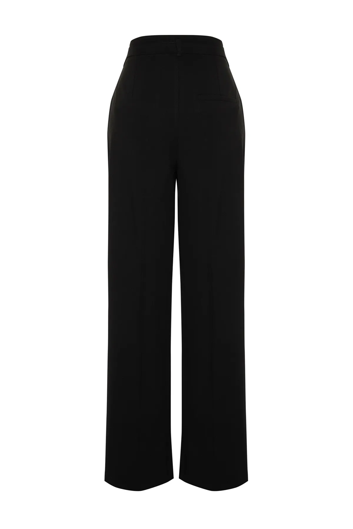 Trendyol Collection  Schwarze gerade/gerade geschnittene Hose mit Gürteldetail TWOSS24PL00023