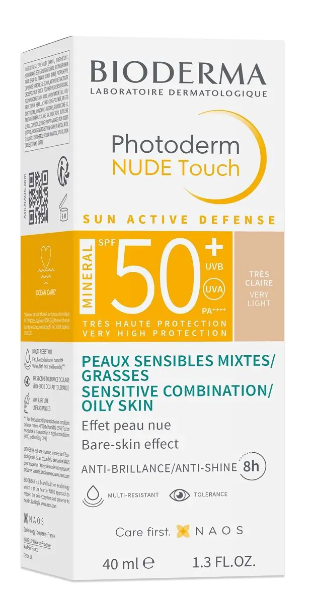 Bioderma Photoderm Nude Touch Mineral Protective Mineral Foundation SPF 50+, Very Light
