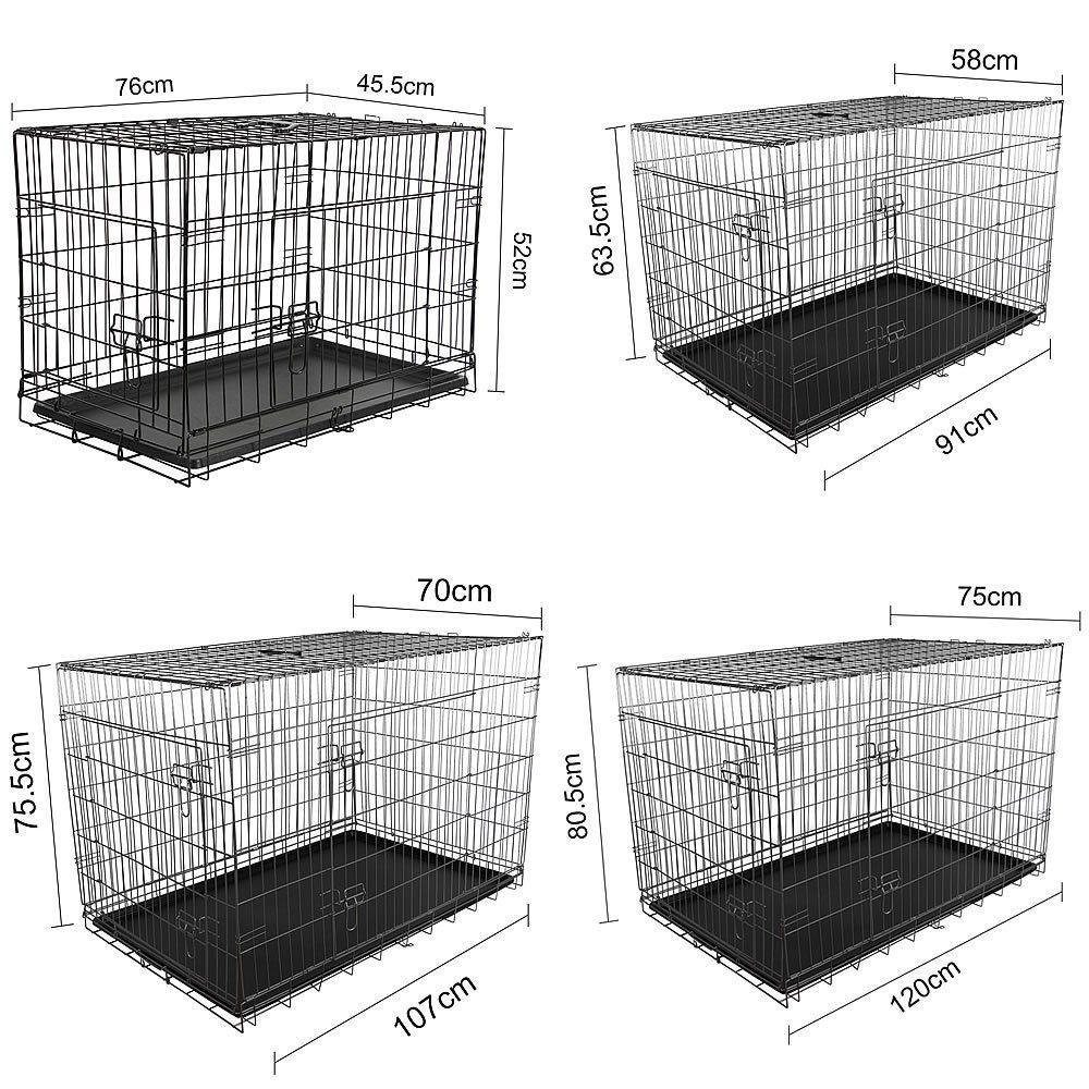 Melko Hundekäfig Transportbox Autotransportbox Hundetransportbox Falltbar in Schwarz oder Silber Drahtkäfig Hunde Gitterbox Hundekäfig Katze Transportkäfig Metall Tierkäfig, Rostbeständiger beschichteter Eisendraht