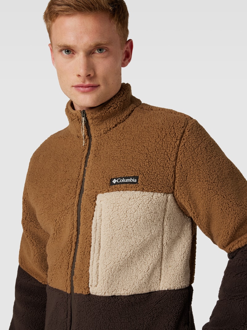 Sweatjacke mit Teddyfell Modell 'Mountain Side' in mittelbraun