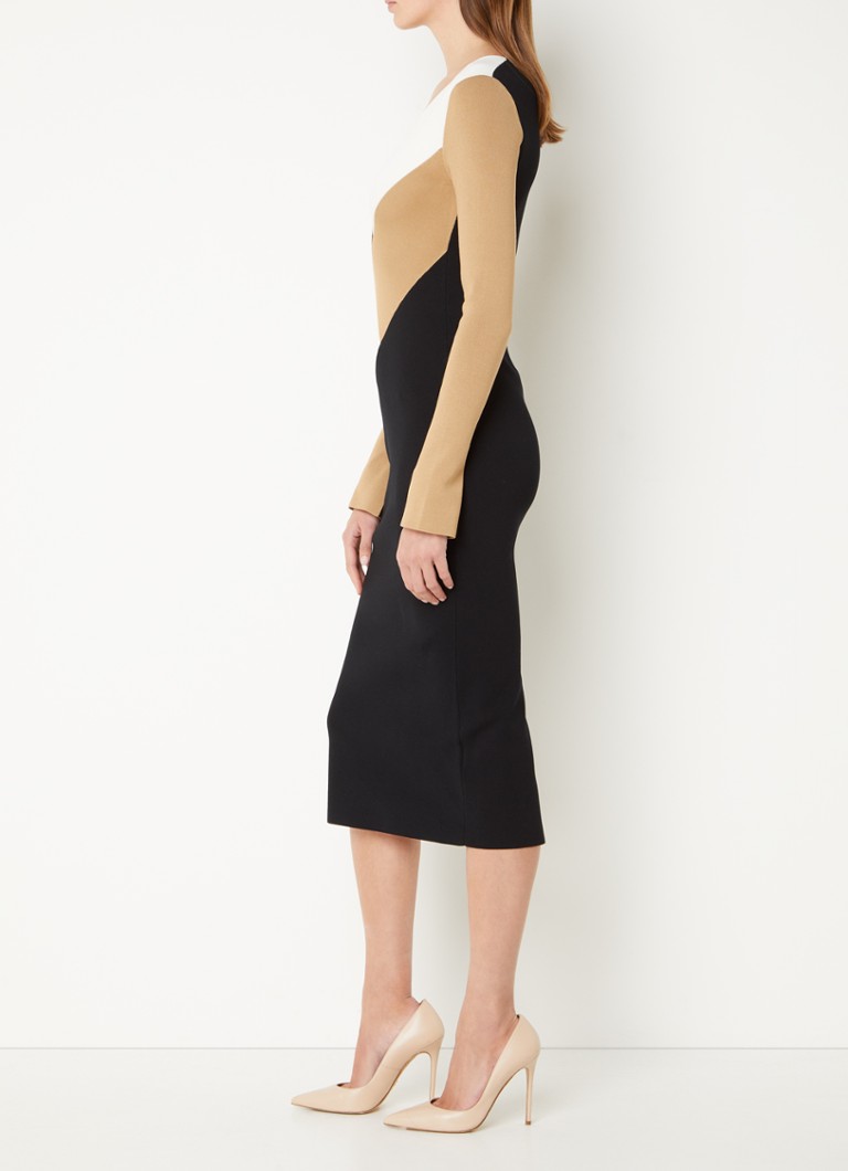 Vestido midi Florence de HUGO BOSS con escote en V y estampado