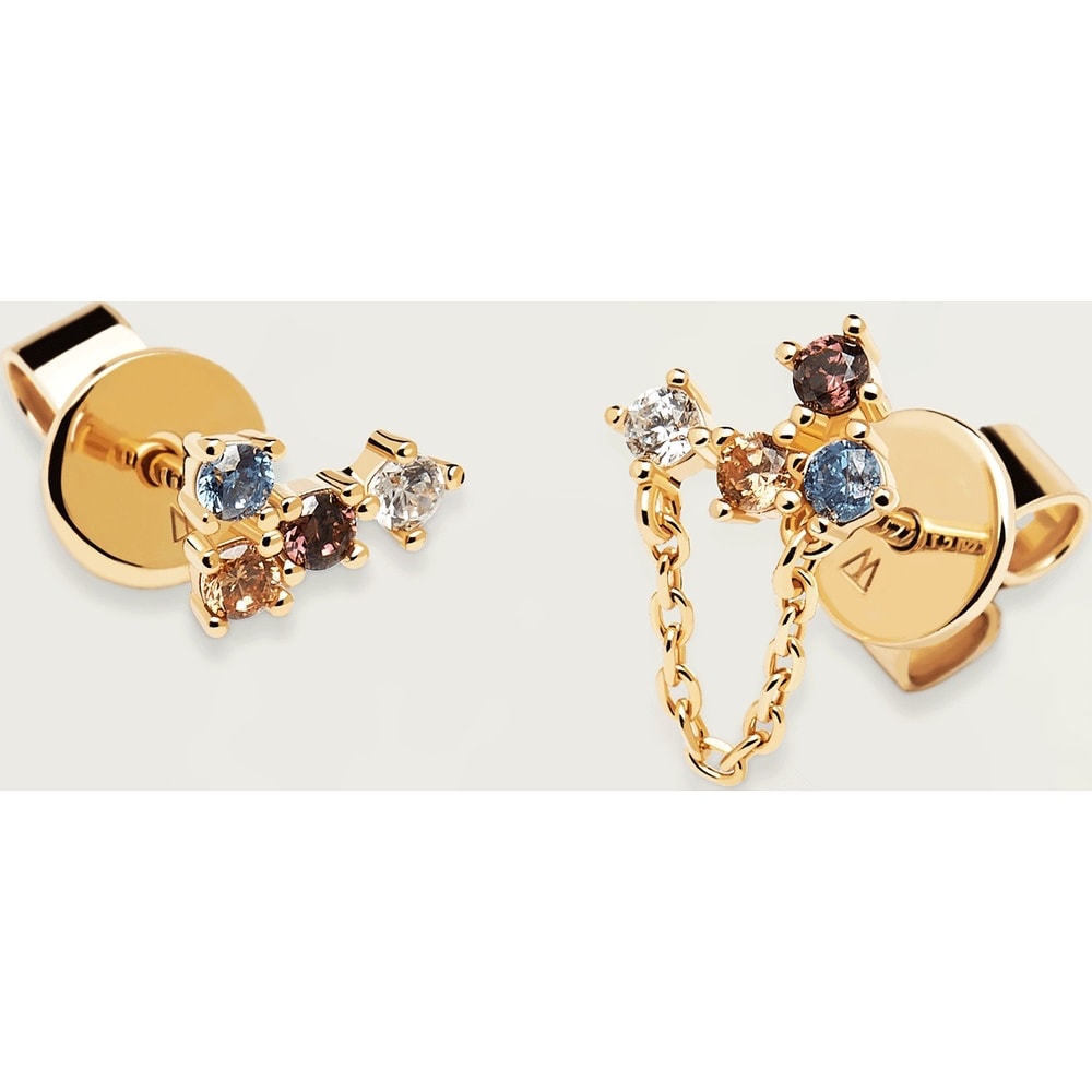 P D Paola Boucles d'oreilles à fermoir à poussette 925 Argent Boucles d'oreilles