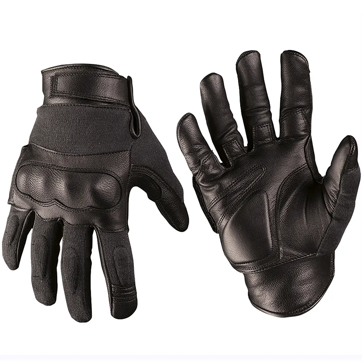 Taktische Handschuhe Leder/Aramid schwarz