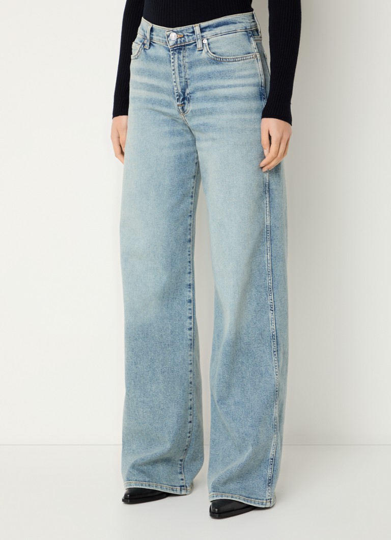 Blugi Jean Lotta, lejeri, cu talie înaltă și cu finisaj ușor, de la marca 7 For All Mankind.