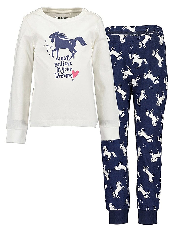 Blue Seven Pyjama in Creme/ Dunkelblau günstig kaufen 92