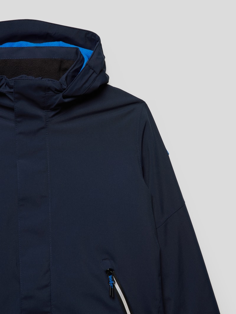 Funktionsjacke mit seitlichen Eingrifftaschen in marineblau