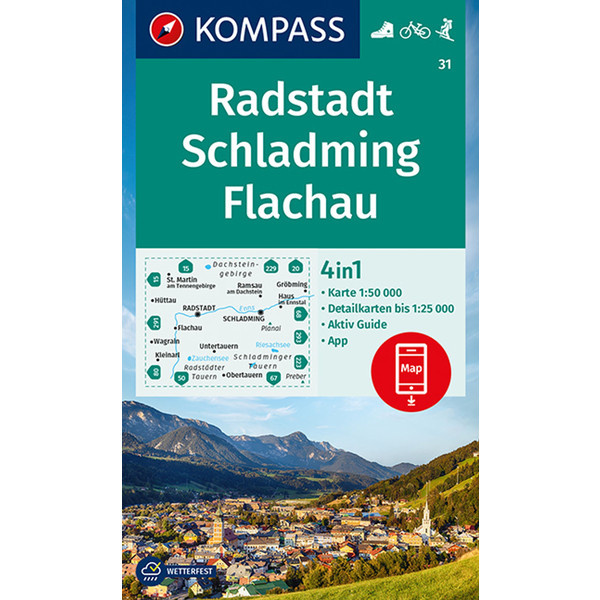 KOMPASS WANDERKARTE 31 RADSTADT, SCHLADMING, FLACHAU 1:50000