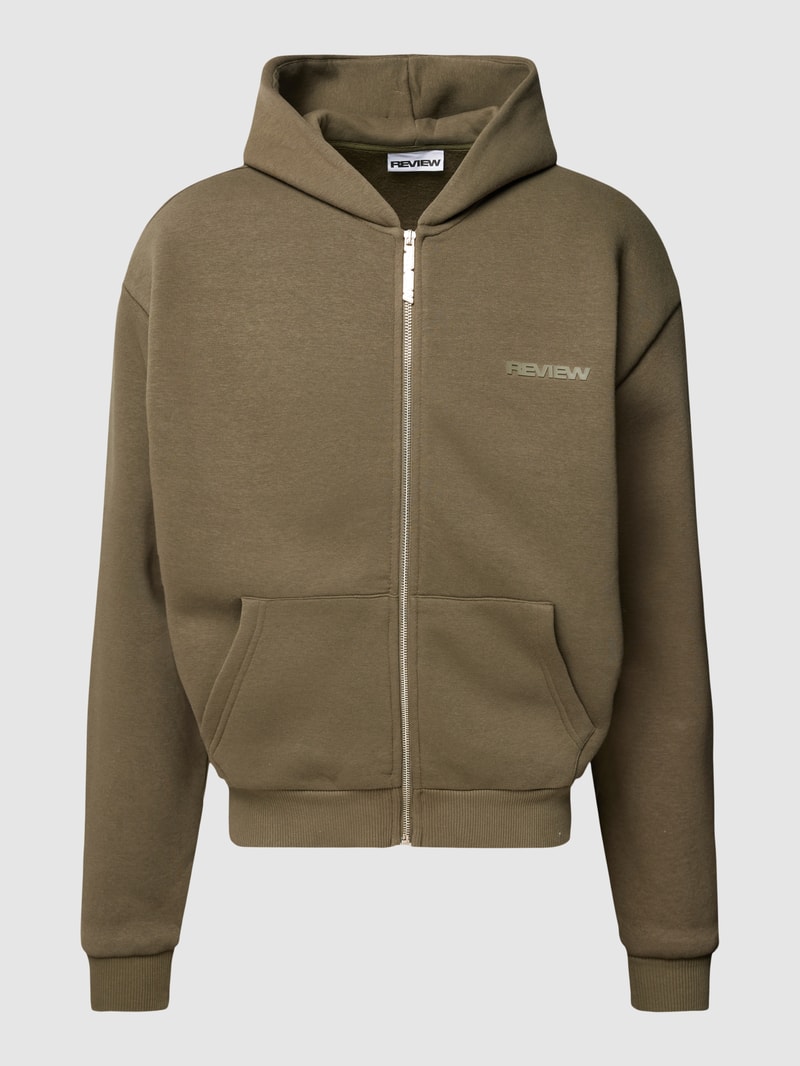 Sweatjacke mit Kapuze in khaki
