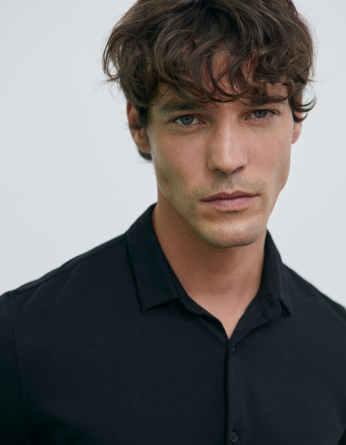 Chemise REGULAR noire Interlock Homme