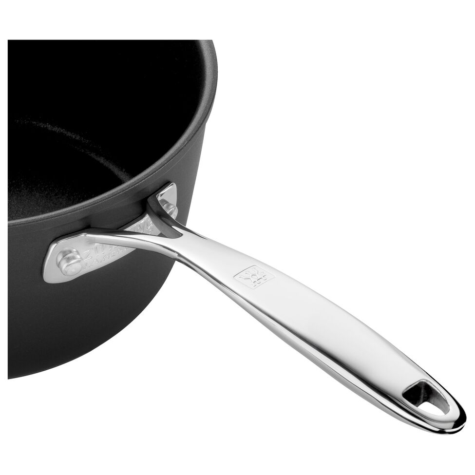 Stieltopf 22 cm, Aluminium, Schwarz