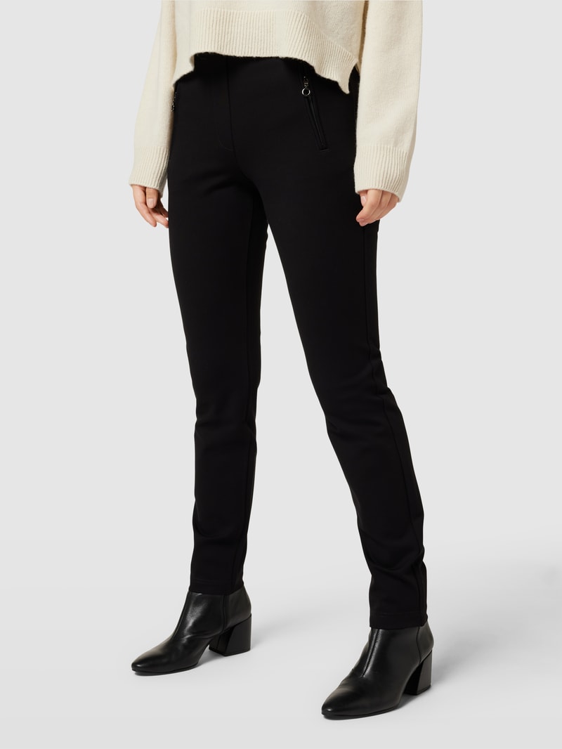 Skinny Fit Stoffhose mit Stretch-Anteil in schwarz