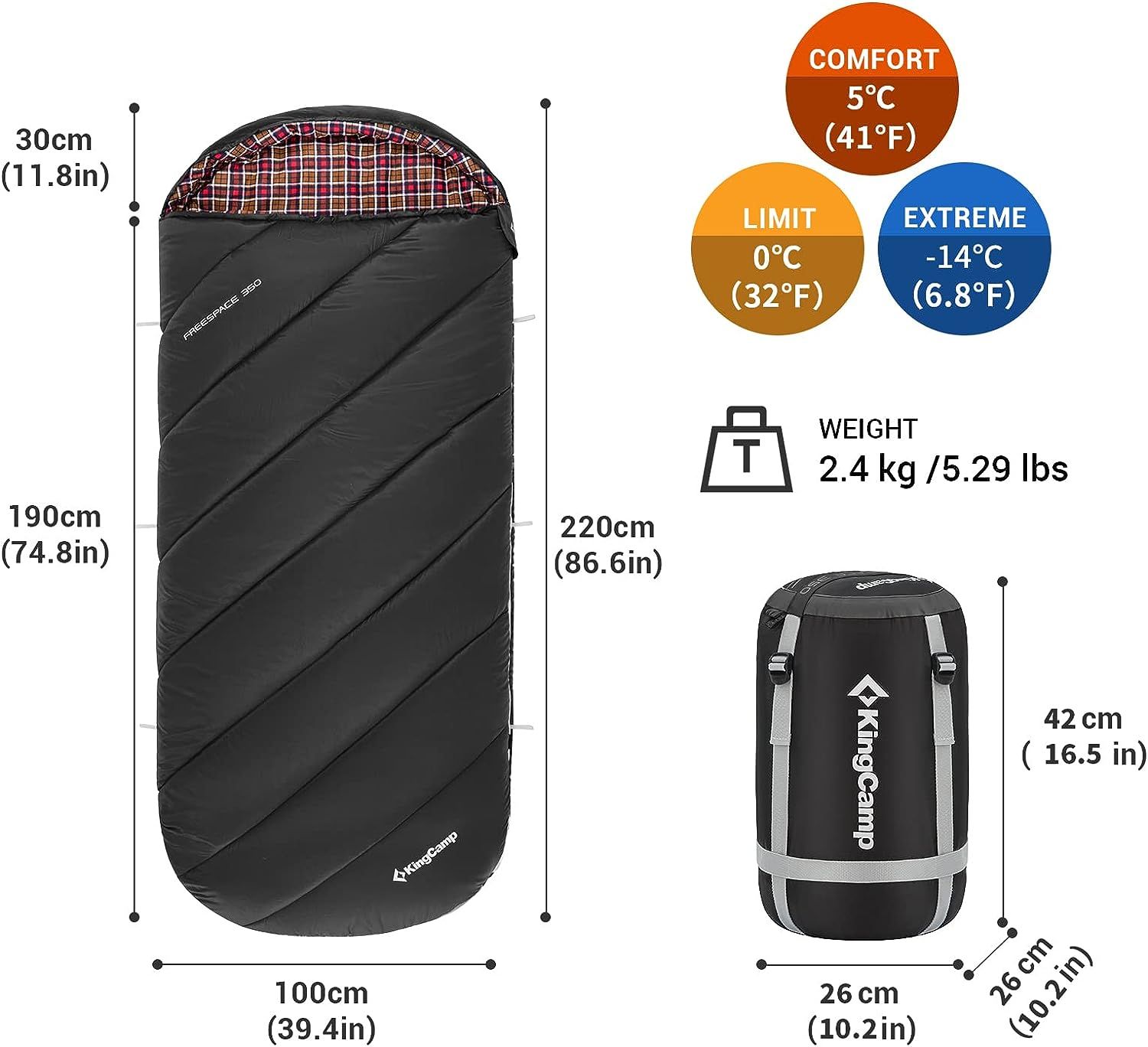 KingCamp Freespace 350 XL Schlafsack