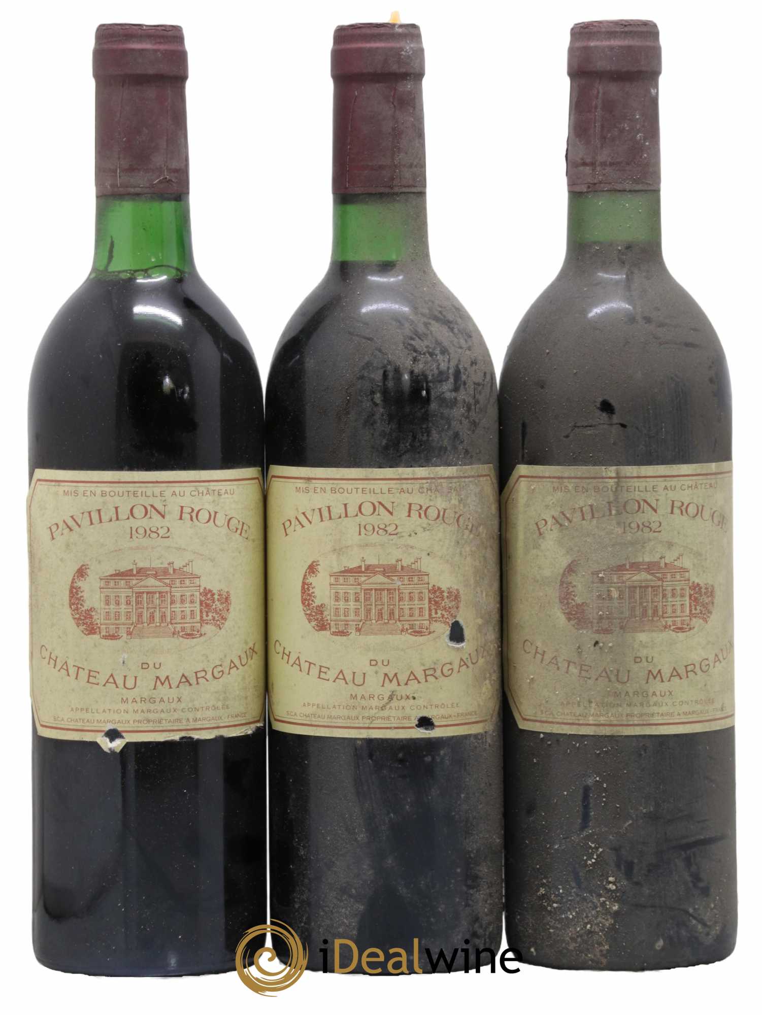 Pavillon Rouge du Château Margaux Second Vin  1982 - Lot de 3 Bouteilles