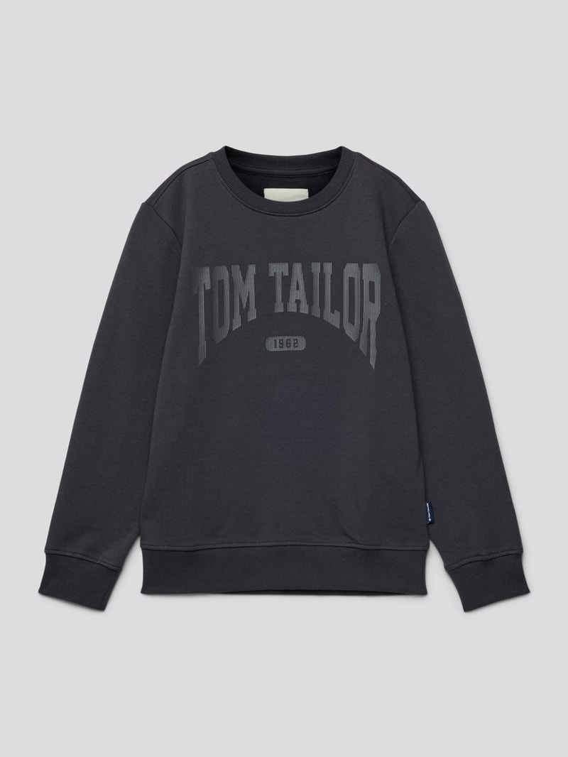 Sweatshirt mit Label-Print in graphit