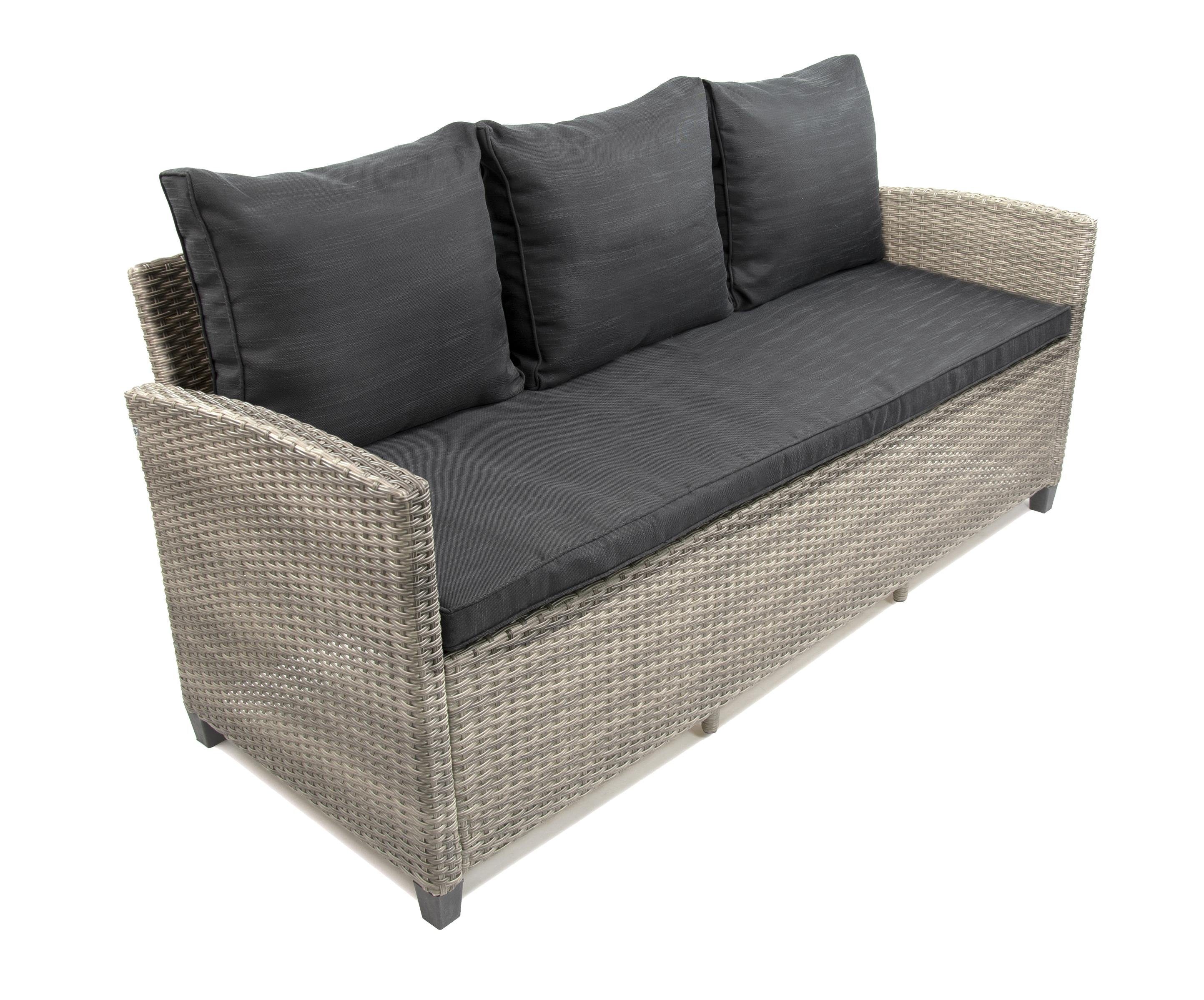 bellavista - Home&Garden® Loungeset Rattan Gartenmöbel Dininglounge Set Madeira II grau, (Set, 6-tlg)