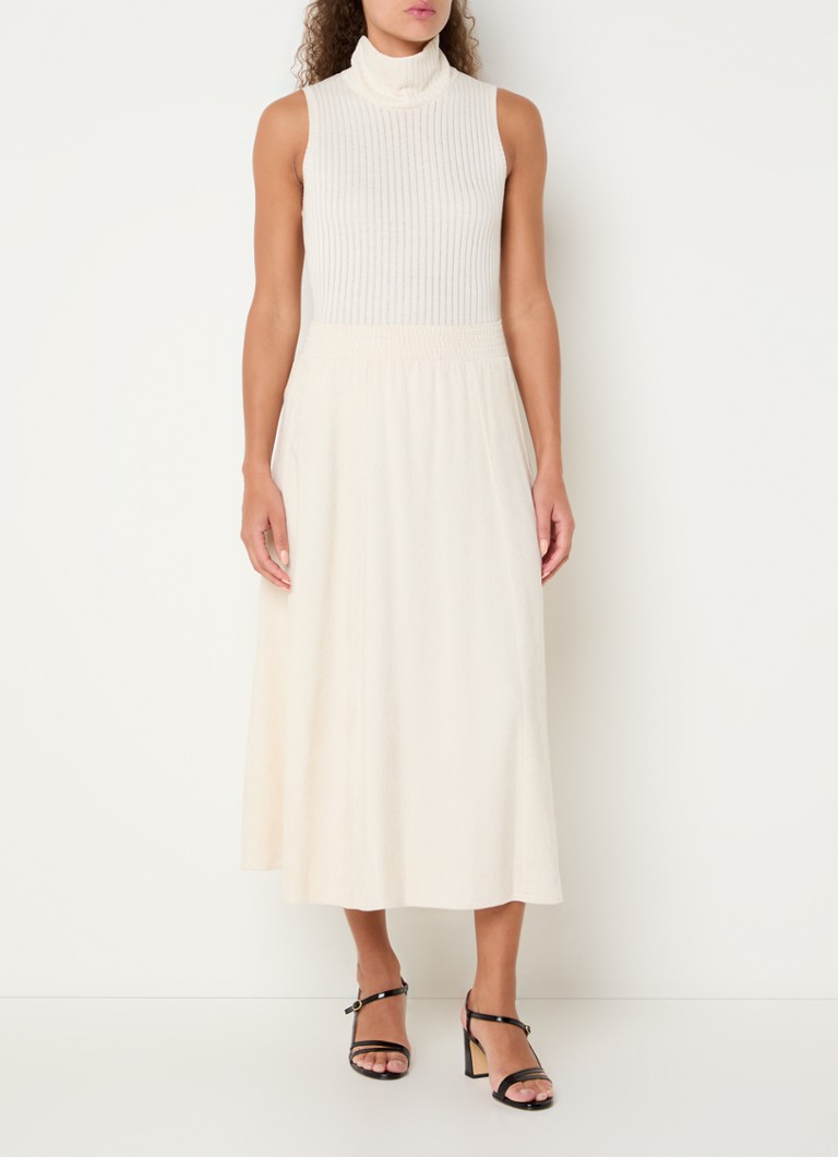 Gonna midi in velluto a coste Claudine di Gerard Darel con elastico in vita