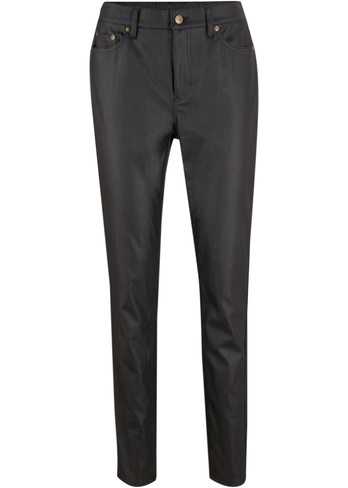 Stretch-Hose mit Beschichtung und Komfortbund, skinny