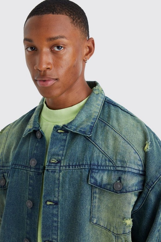 Kastige getönte Jeansjacke