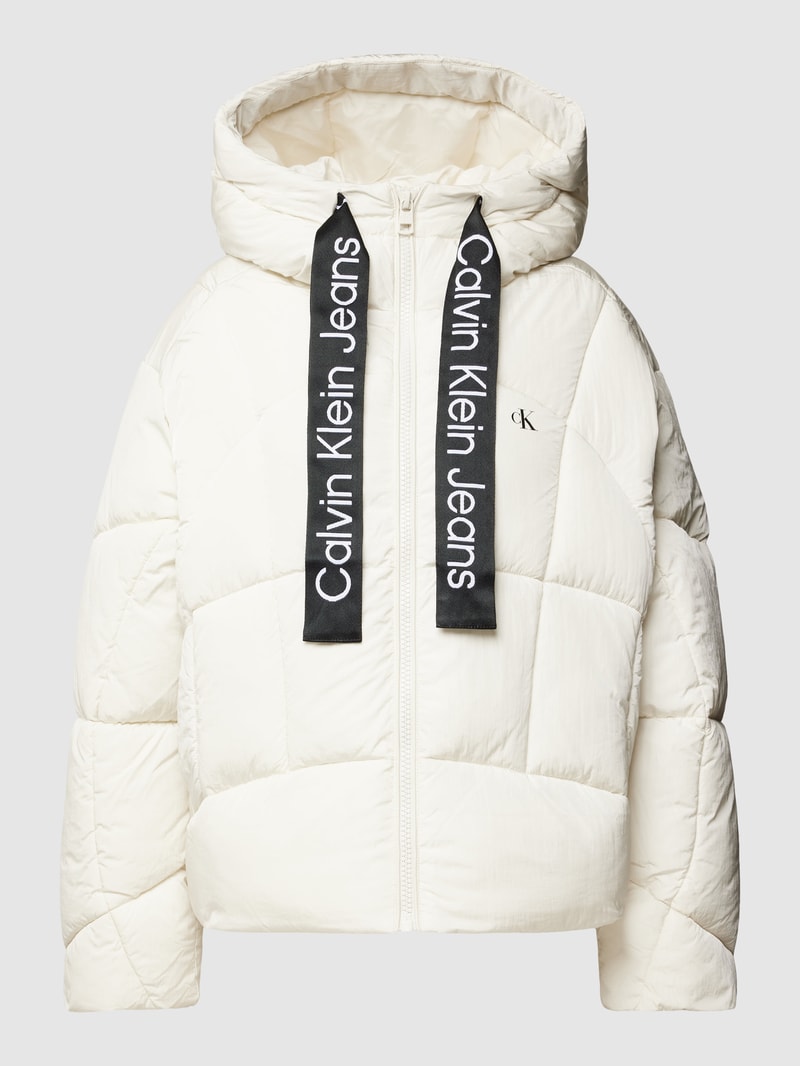 Steppjacke mit Label-Details in offwhite