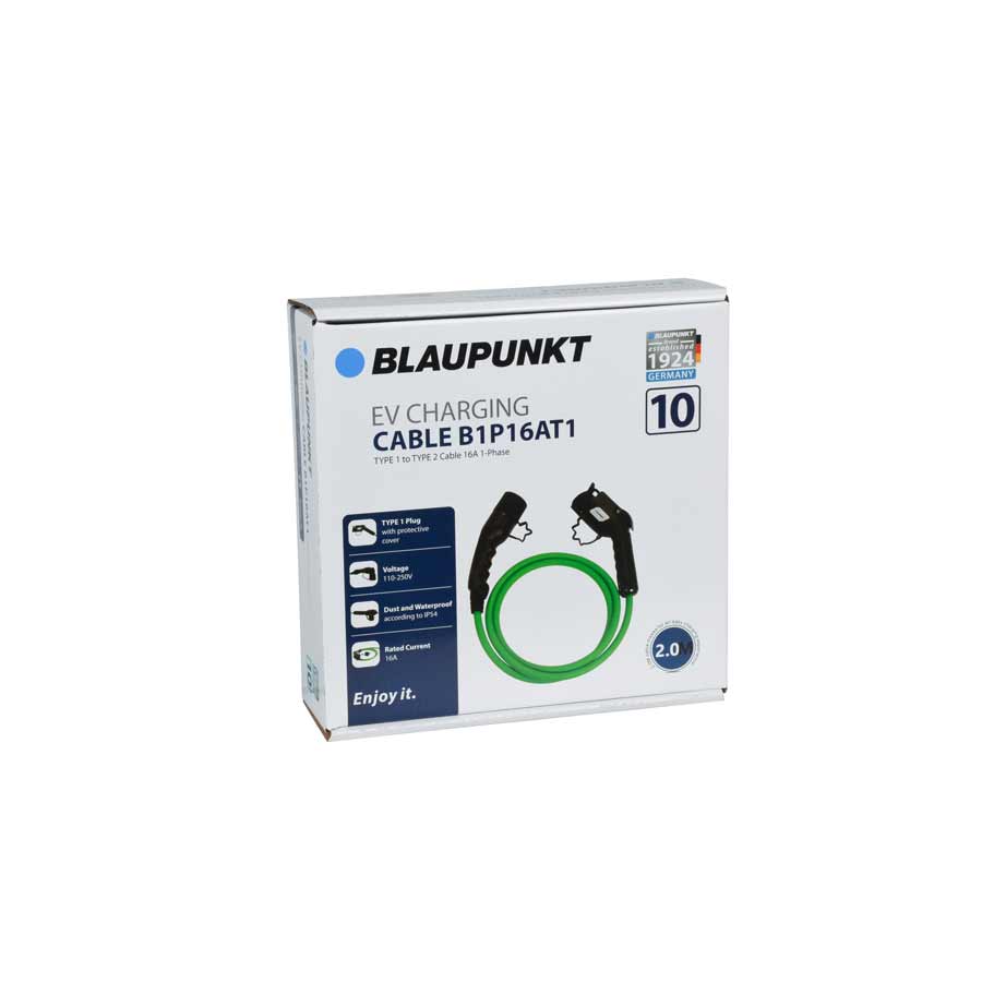 Blaupunkt E-Ladekabel B1P16AT1 N10, Typ 1, 16 A, einphasig, 3,7 kW, 2 Meter - ATU