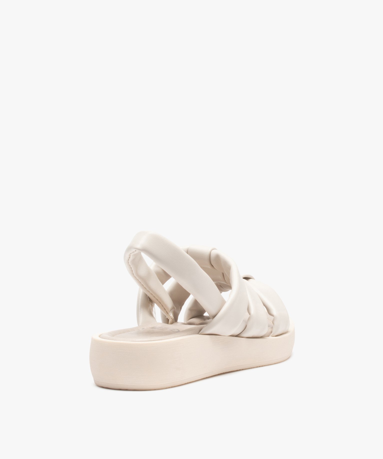 Sandales femme à semelle épaisse et brides matelassées blanc | GEMO