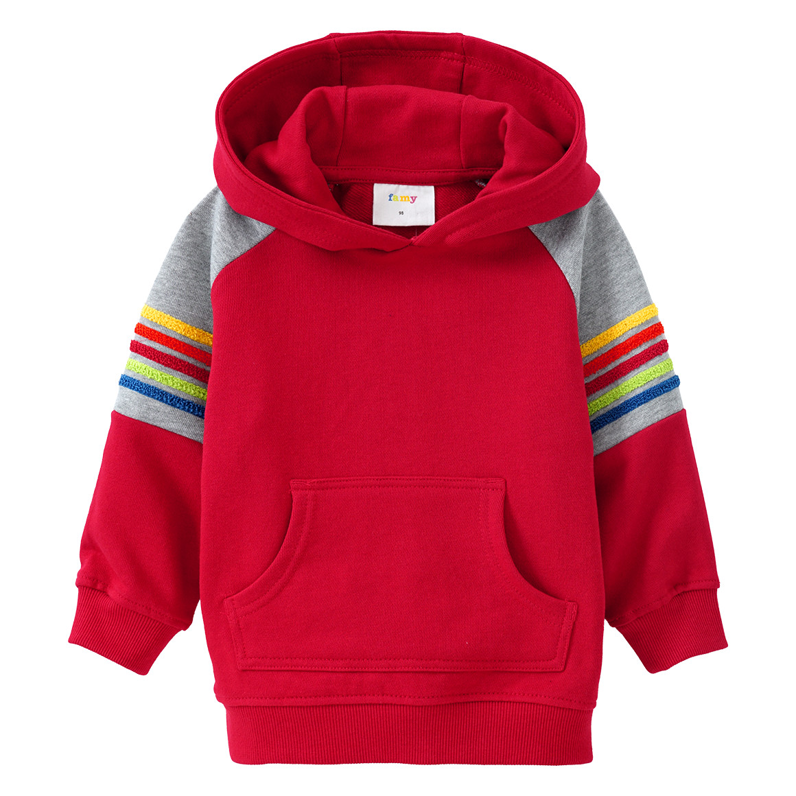 Kinder Hoodie mit bunter Frottee-Applikation