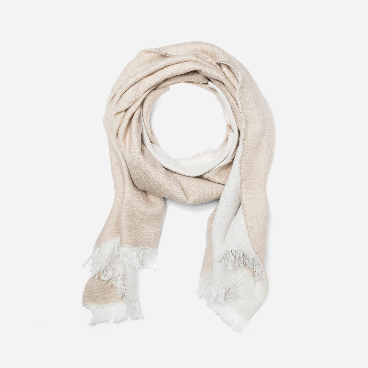 Echarpe beige et écrue