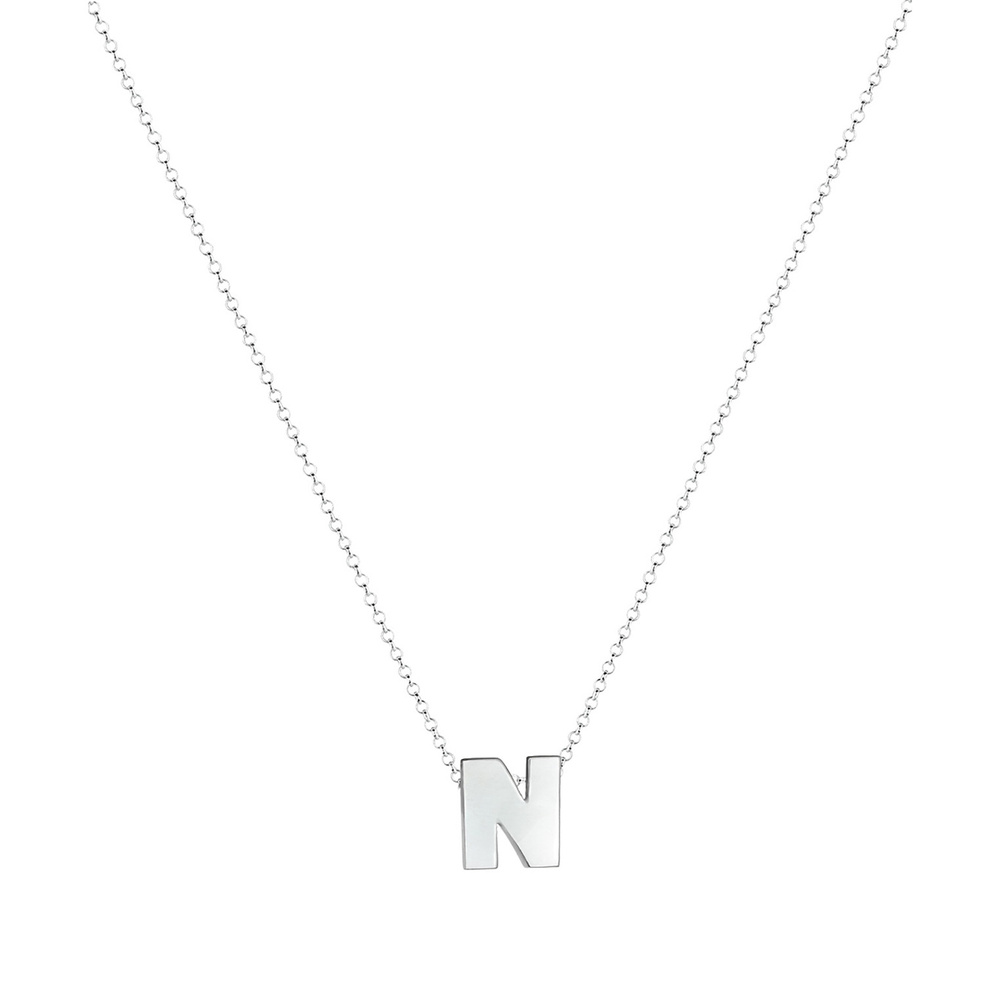 Elli Elli Collier Femme Lettre N Initiales Minimal 925 en Argent Sterling Bijoux