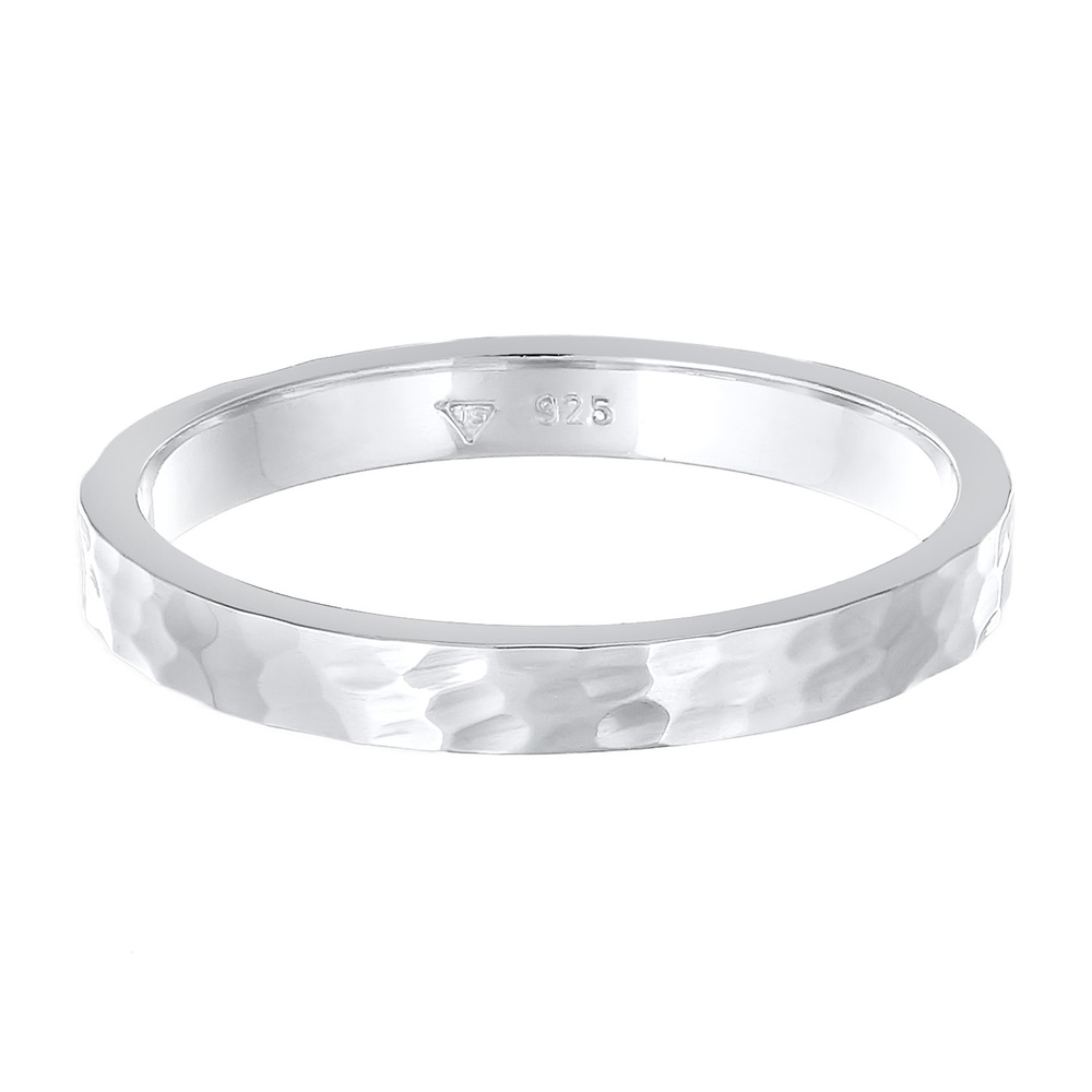 Elli Elli Bague Femmes Pinky Promise de Base Martelé en argent sterling 925 Bague
