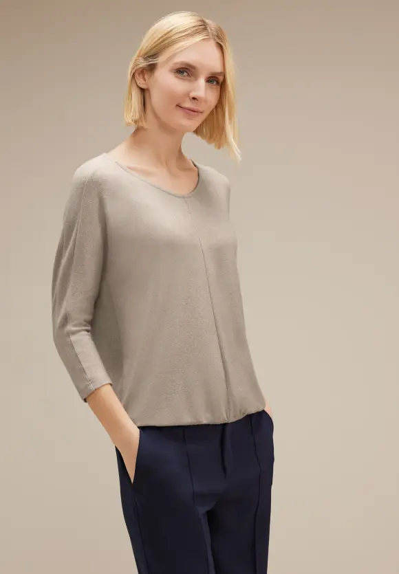 Street One Shirt in Melangeoptik