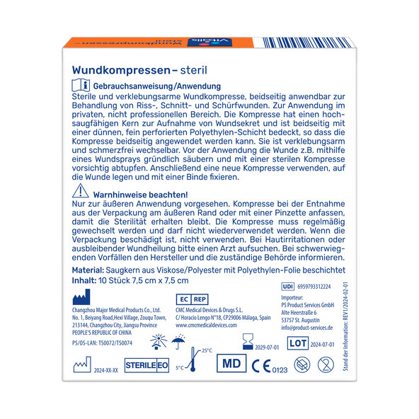Sterile Wundkompresse, 3er Set